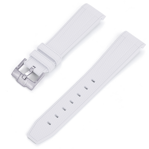 Max Curved End FKM Rubber 20mm Watch Strap White