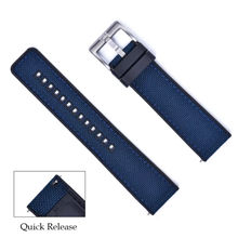 Load image into Gallery viewer, Max Sailcloth Watch Strap Black FKM Blue Sailcloth