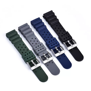 Max Wave Quick Release Silicone Soft Rubber Watch Strap Navy Blue