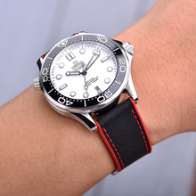 Load image into Gallery viewer, Max Sailcloth Watch Strap  Red FKM Black Sailcloth