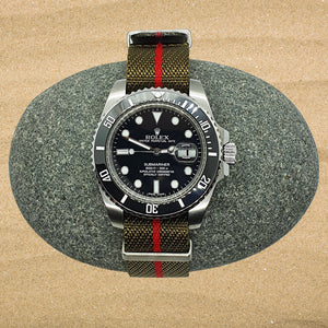 Max Premium Nylon NATO Watch Strap Green/Red