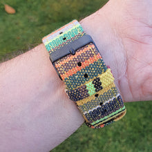 Load image into Gallery viewer, Max Tribal Fabric Watch Strap Compatible with all Apple iWatch Green/Yellow Multi-Coloured