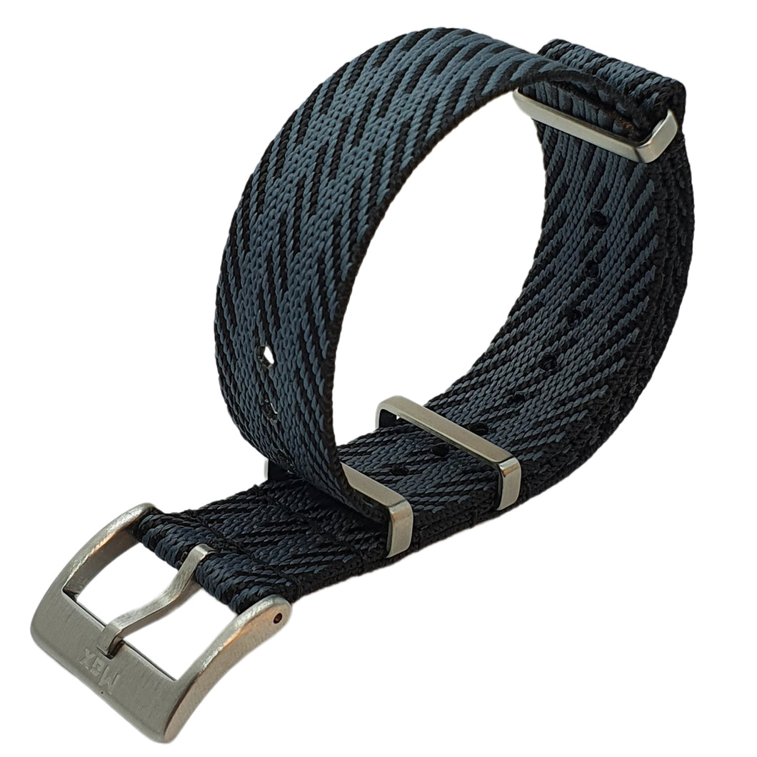 Max Premium Nylon NATO Watch Strap Black/Grey