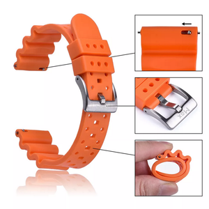 Max Wave Quick Release Silicone Soft Rubber Watch Strap Orange