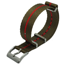 Load image into Gallery viewer, Max Premium Nylon NATO Watch Strap Green/Red