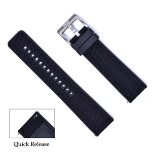 Max Sailcloth Watch Strap Black FKM Black Sailcloth