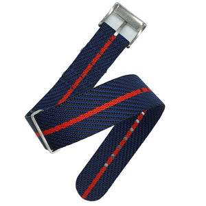 Max Premium Nylon NATO Watch Strap Black/Navy/Red