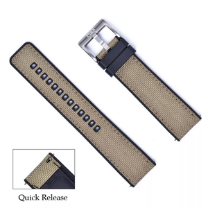 Max Sailcloth Watch Strap Black FKM Khaki Sailcloth