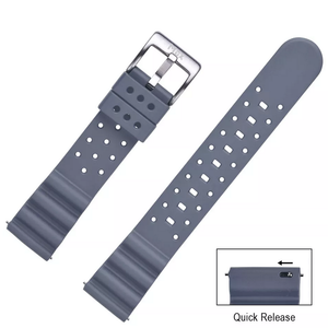 Max Wave Quick Release Silicone Soft Rubber Watch Strap Grey