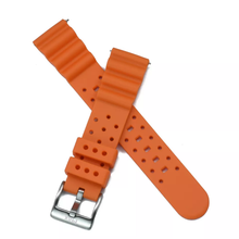 Load image into Gallery viewer, Max Wave Quick Release Silicone Soft Rubber Watch Strap Orange