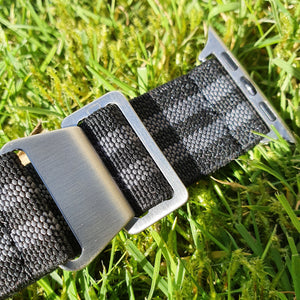 Max French Marine Nationale Elastic Apple Watch Strap Black/Grey