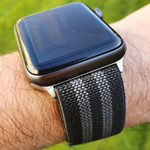 Max French Marine Nationale Elastic Apple Watch Strap Black/Grey