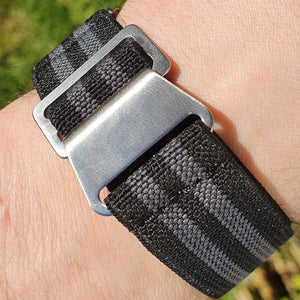 Max French Marine Nationale Elastic Apple Watch Strap Black/Grey