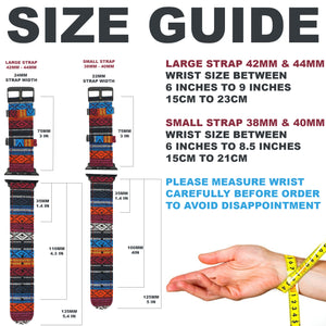 Max Tribal Fabric Watch Strap Compatible with all Apple iWatch Red/Purple/Green Milti- Coloured