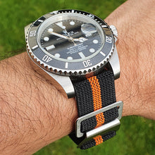 Load image into Gallery viewer, Max French Marine Nationale Elastic Watch Strap Black/Orange