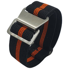 Load image into Gallery viewer, Max French Marine Nationale Elastic Watch Strap Black/Orange