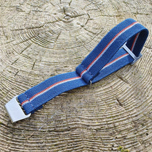 Load image into Gallery viewer, Max French Marine Nationale Elastic Watch Strap Navy Blue/White/Red