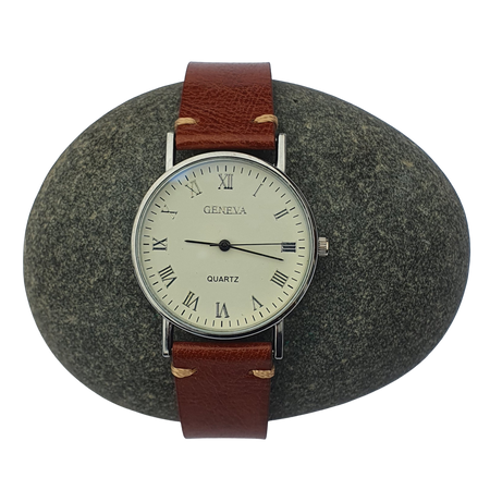 Max Original Genuine Leather Watch Strap Oil Wax Brown