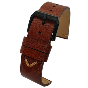 Max Original Genuine Leather Watch Strap Oil Wax Brown