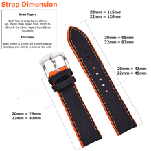 Load image into Gallery viewer, Max Hybrid Watch Strap Black &amp; Orange