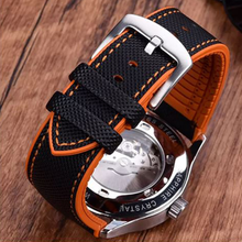 Load image into Gallery viewer, Max Hybrid Watch Strap Black &amp; Orange