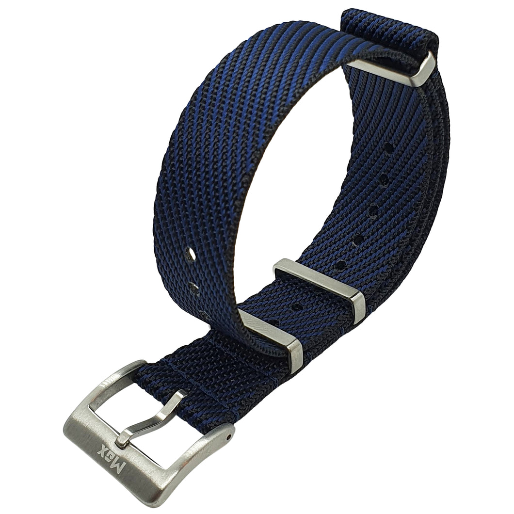 Max Premium Nylon NATO Watch Strap Navy Blue/Black