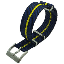 Load image into Gallery viewer, Max Premium Nylon NATO Watch Strap Navy Blue/Black/Yellow