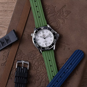 Max FKM Rubber Waffle Style Quick Release Watch Strap Green