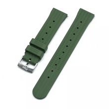 Load image into Gallery viewer, Max FKM Rubber Waffle Style Quick Release Watch Strap Green