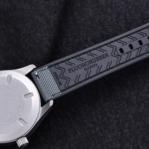 Max Sailcloth Watch Strap Black FKM Grey Sailcloth