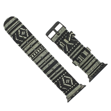 Load image into Gallery viewer, Max Tribal Fabric Watch Strap Compatible with all Apple iWatch Black/Grey