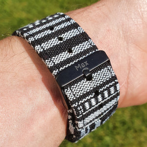 Max Tribal Fabric Watch Strap Compatible with all Apple iWatch Black/Grey