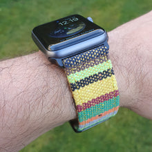 Load image into Gallery viewer, Max Tribal Fabric Watch Strap Compatible with all Apple iWatch Green/Yellow Multi-Coloured