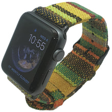 Load image into Gallery viewer, Max Tribal Fabric Watch Strap Compatible with all Apple iWatch Green/Yellow Multi-Coloured