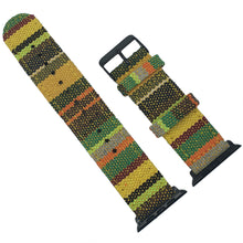 Load image into Gallery viewer, Max Tribal Fabric Watch Strap Compatible with all Apple iWatch Green/Yellow Multi-Coloured