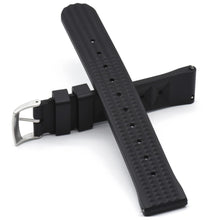 Load image into Gallery viewer, Max FKM Rubber Waffle Style Quick Release Watch Strap Black