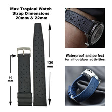 Load image into Gallery viewer, Max Tropical Watch Strap Black/Silver
